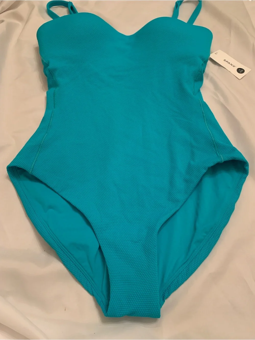 NWT SPANX® Piqué Teal One Piece